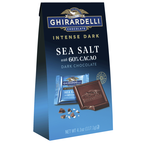 Intense Dark Sea Salt 60% Cacao Dark Chocolate Squares Medium Bag (Case ...