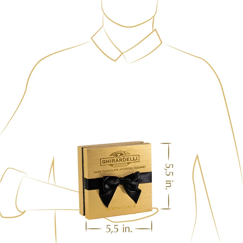 Intense Dark Chocolate Assorted Gold Gift Box 24 SQUARES