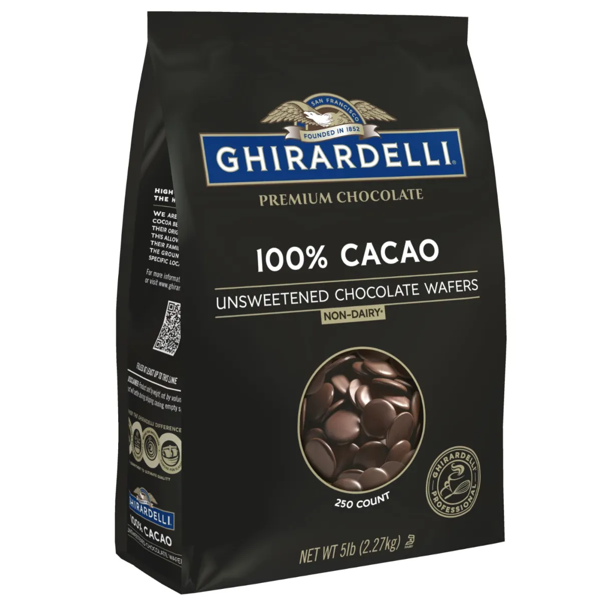 100% Unsweetened Chocolate Wafers 5lb Bag